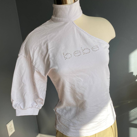 Bebe white one shoulder top, XS - Picture 5 of 11